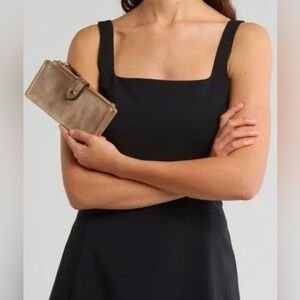 NWOT Aimee Kestenberg Gold leather long Wallet